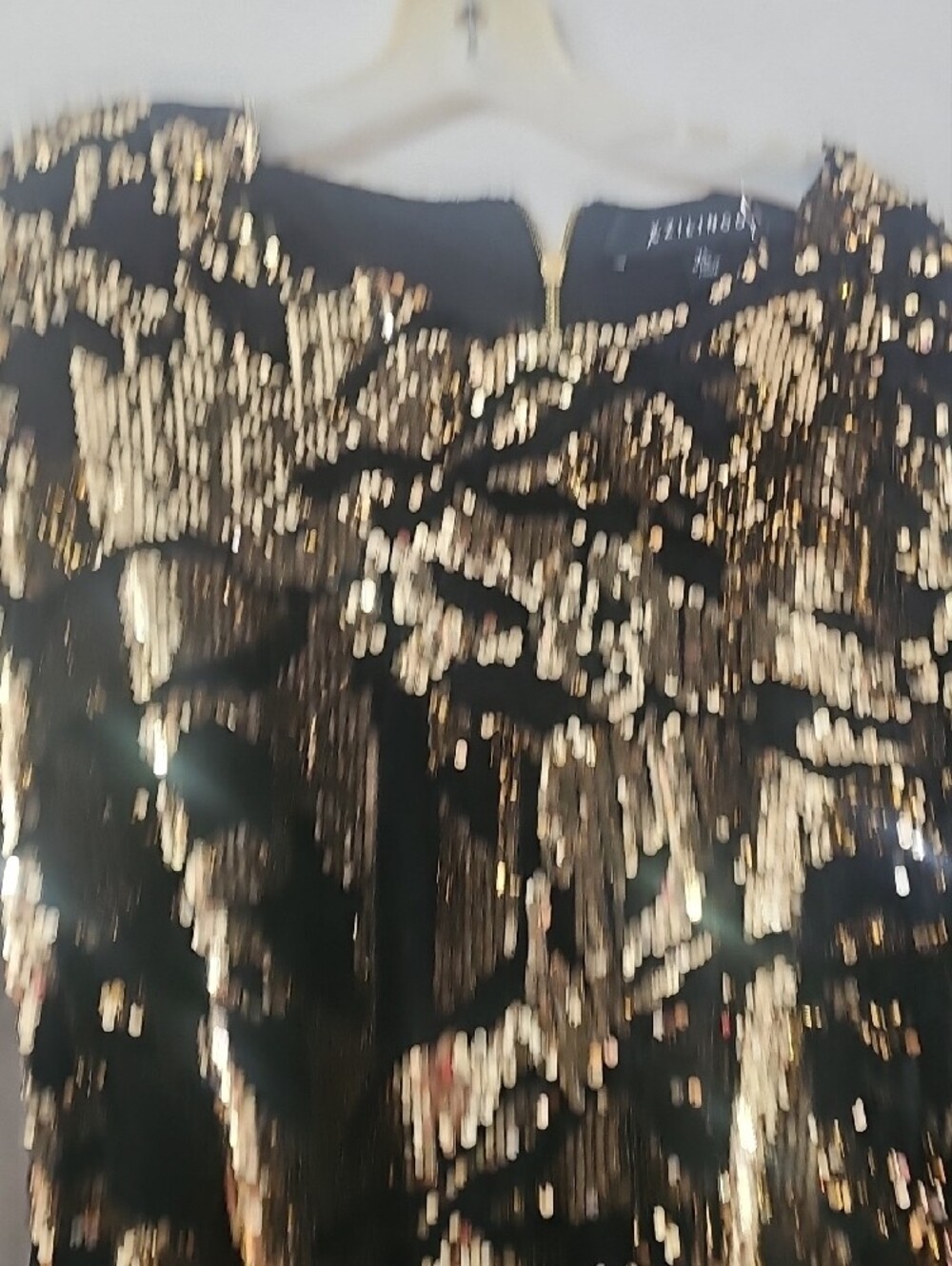 Alluring Black & Gold Sequin Mini Dress by Zilingo - Picture 3 of 6